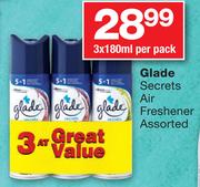 Glade Secrets Air Freshener Assorted-3 x 180ml Per Pack