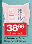 Johnson's Face Care Facial Wipes-25 Per Pack