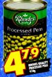 Rhodes Quality Processed Peas-410g