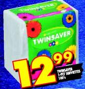 Twinsaver 1-Ply Servettes-100's
