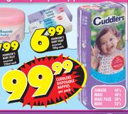 Cuddlers Disposable Nappies Junior-44's/Maxi-48's/Maxi Plus-50's/Midi-52's Per Pack