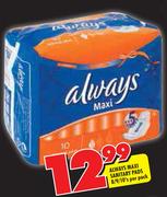 Always Maxi Sanitary Pads 8/9/10's-Per Pack