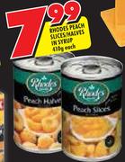 Rhodes Peach Slices/Halves In Syrup-410g