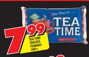 Tea Time Tagless Teabags-100's
