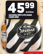 Savanna Dry/Lite/Dark Cider NRB-6x330ml