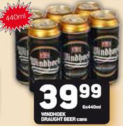 Windhoek Draught Beer Cans-6x440ml