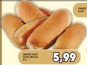 White Hot Dog Rolls-6's