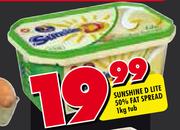 Sunshine D Lite 50% Fat Spread Tub-1kg