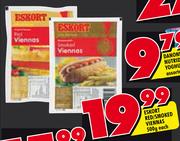 Eskort Red / Smoked Viennas-500g Each