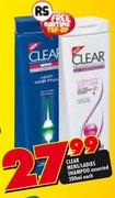 Clear Mens/Ladies Shampoo Assorted- 200ml Each