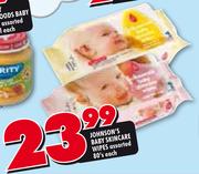 Johnson's Baby Skincare Wipes Assorted- 80's Each