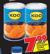  Koo Peach Slices/Halves In Syrup-410g Each