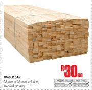 Timber SAP 38mm x 38mm x 3.6m(Treated)-Each