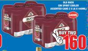 Old Buck Gin Spirit Cooler Assorted Cans-2 x 6x440ml