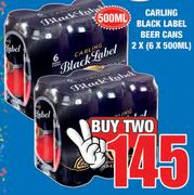 Carling Black Label Beer Cans-2 x 6x500ml