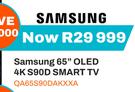 Samsung 65" OLED 4K S90D Smart TV QA65S90DAKXXA