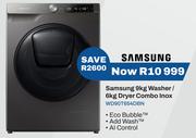 Samsung 9Kg Washer/6Kg Dryer Combo (Inox) WD90T654DBN