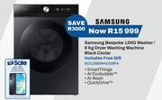 Samsung Bespoke 12Kg Washer/8Kg Dryer Washing Machine (Black Caviar) WD12BB944DGBFA
