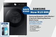 Samsung Bespoke 12Kg Washer/8Kg Dryer Washing Machine (Black Caviar) WD12BB944DGBFA