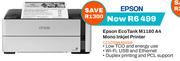 Epson Eco Tank M1180 A4 Mono Inkjet Printer C11CG9440SA