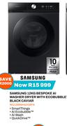 Samsung Bespoke AI 12Kg Washer/Dryer With Eco Bubble Black Caviar WD12BB944DGBFA