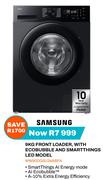 Samsung 9Kg Front Loader, With Eco Bubble And Smart Things LED Model Washing Machine WW90DG5U34ABFA