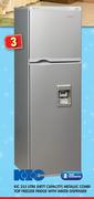 KIC Metallic Combi Top Freezer Fridge With Water Dispenser - 255 Ltr (Nett Capacity)