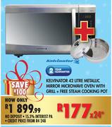 Kelvinator Metallic Mirror Microwave Oven With Grill-42l