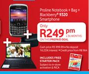 Proline Notebook + Bag + Blackberry 9320 Smartphone 