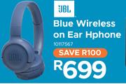 JBL Blue Wireless On Ear Headphone