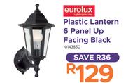 Eurolux Plastic Lantern 6 Panel Up Facing Black