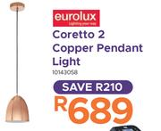 Eurolux Coretto 2 Copper Pendant Light