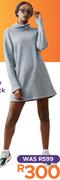 Mini Grey Cowl Neck Dress