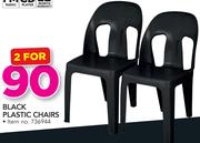 Black Plastic Chairs-For 2