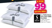 Sheraton 2x Twin Pack Hollow Fibre Pillows-For 4