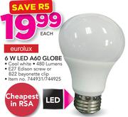 Eurolux 6W LED A60 Globe