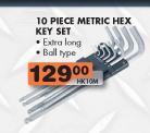 10 Piece Metric Hex Key Set
