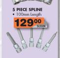 Socket Sets 5 Piece Spline-100mm Length