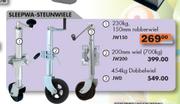Sleepwa-Steunwiele 150mm Rubberwiel-230kg