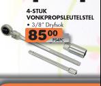 4-Stuk Vonkpropsleutelstel 3/8" Dryfsok