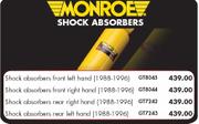 Monroe Shock Absorbers Rear Left Hand 1988-1996(GT7243) For Toyota Corolla
