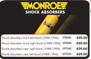 Monroe Shock Absorbers Front Left Hand 1988-1996(GT4045) For Toyota Corolla