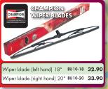 Champion Wiper Blade Right Hand-20" For Toyota Corolla