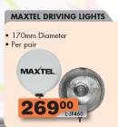Maxtel Driving Lights-170mm Diameter Per Pair