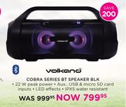 Volkano Cobra Series BT Speaker BLK