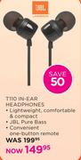 JBL T110 In-Ear Headphones