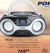 TEAC PC D880 CD MP3 USB CD/CD-R/CD-RW Compatible