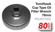 Tomi Hawk Cup Type Oil Filter Wrench 76mm FED.AKT70402-Each
