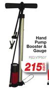Hand Pump Booster & Gauge FED.VTP507-Each
