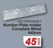 Number Plate Holder Complete Metal 440mm FED.VNP440MET-Each